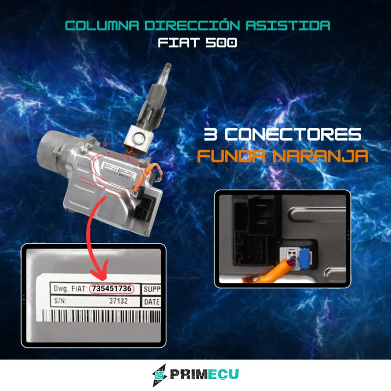 735451736 Columna de direccion asistida FIAT 500 2