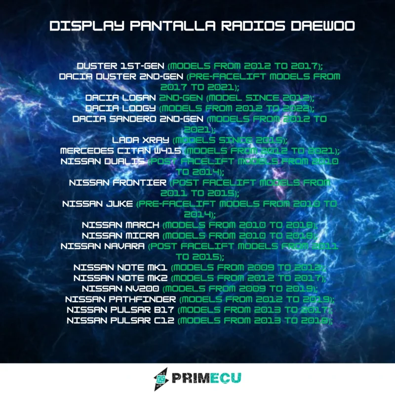 SEPDISP44 Display Pantalla Radios DAEWOO al mejor precio | PrimECU 2